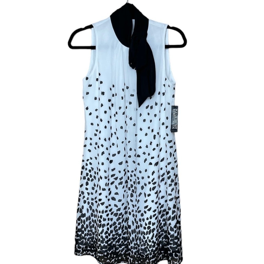 New York & Company Dress, Bowknot, Ombre Design, Black and White, NWT S